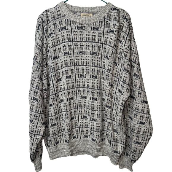 Vintage 90s Coogi Style Mens XL Grandpa Sweater Knit Cosby Dad Crewneck - Picture 2 of 8